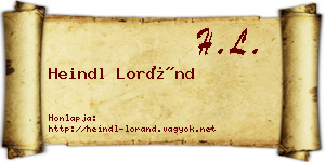 Heindl Loránd névjegykártya